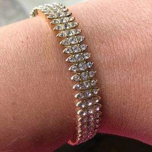 Jessica Simpson Gold Tone Pave Crystal Bracelet